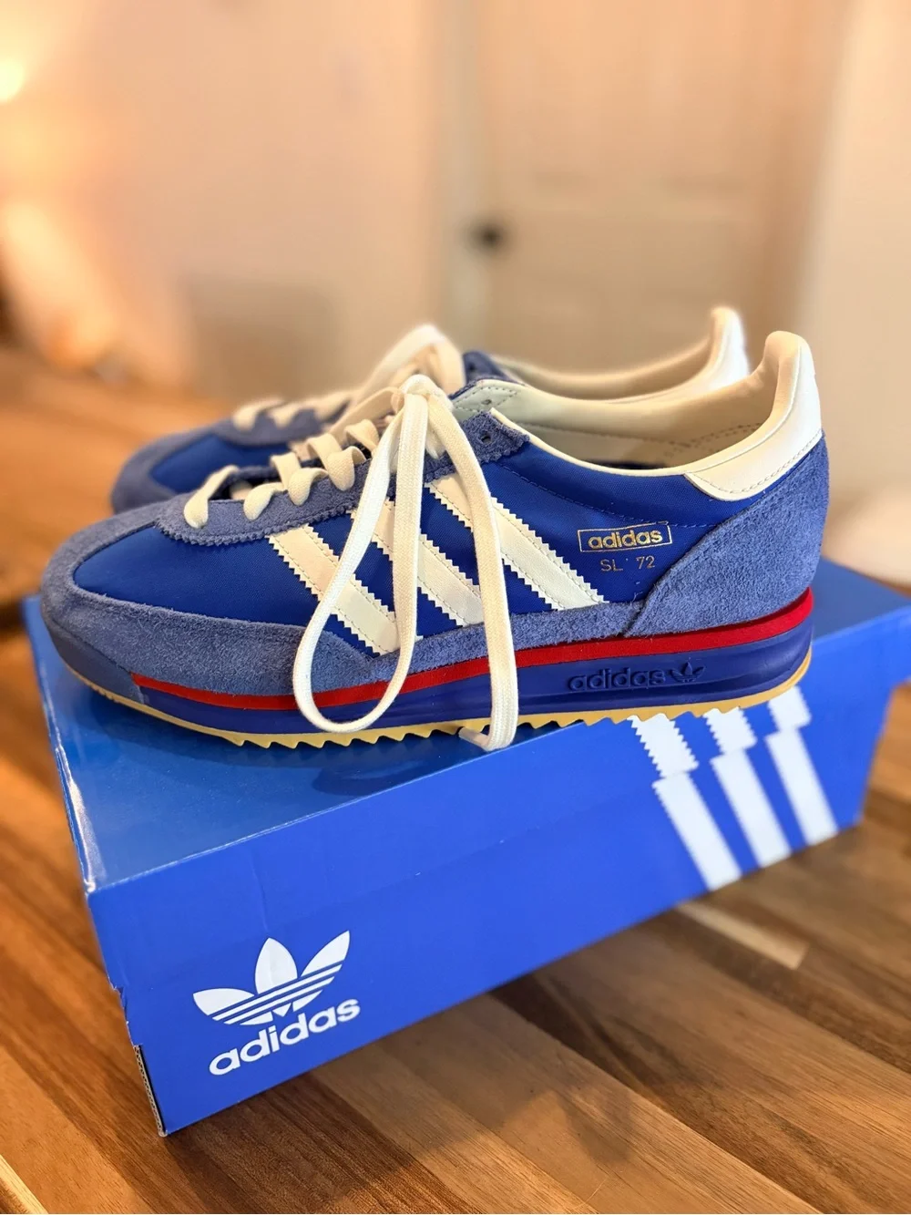 Adidas SL 72 RS Blue White Sneakers Vintage Style Men’s 7.5 / Women’s 8.5 -9